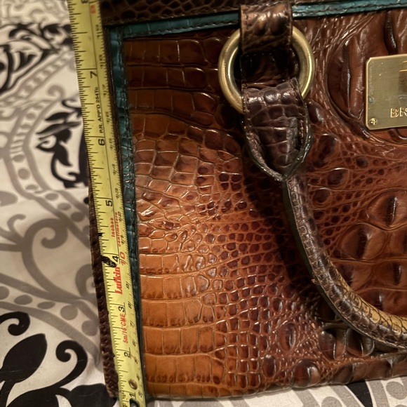 Brahmin Rich Brown Crocodile Satchel